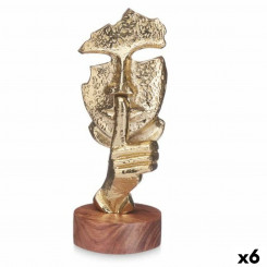 Dekoratiivne figuurinägu Kuldne puit Metall 12 x 29 x 11 cm