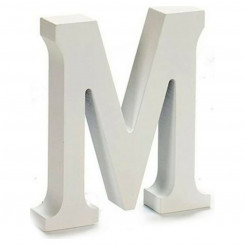 Letter M White Wood 16 x 14,5 cm
