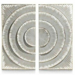 Wall decoration DKD Home Decor 2 Pieces, parts Silver Gray Modern Circles Wood MDF (90 x 2 x 90 cm)