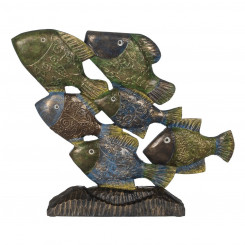 Декоративная фигурка Голубая Коричневая Зеленая Рыбка 60 х 11,5 х 52 см