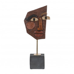 Sculpture Mask Brown Black 17.8 x 10 x 43.7 cm