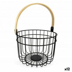 Decorative basket Quttin Rustic Round 4 mm 28 x 26.5 x 22 cm (12 Units)
