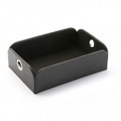 Tray for Accessories Versa Black Faux Leather Metal Polyester (13 x 6.5 x 20 cm)