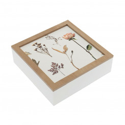 Decorative box Versa Kwiaty Wood MDF 24 x 7 x 24 cm