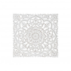 Настенное украшение DKD Home Decor Белая Мандала Индийская состаренная отделка В полоску 90 x 4 x 90 см