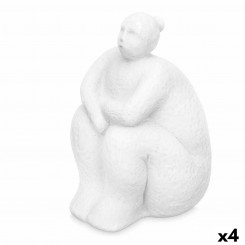Декоративная фигурка Доломит Белый 18 х 30 х 19 см (4 шт.) Сидящая дама