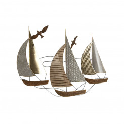 Wall decoration Home ESPRIT Brown Gray Golden Silver Yachts 66 x 4 x 53 cm