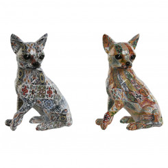 Decorative figure Home ESPRIT Multicolored Dog Mediterranean 12 x 10 x 16 cm (2 Units)