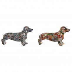 Decorative figure Home ESPRIT Multicolored Dog Mediterranean 21 x 6 x 12 cm (2 Units)