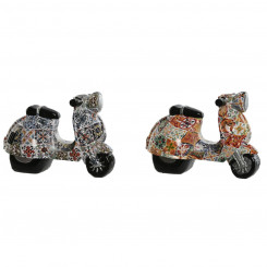 Decorative figure Home ESPRIT Multicolored Mediterranean scooter 14 x 8 x 11 cm (2 Units)