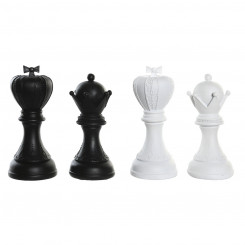 Decorative figure DKD Home Decor White Black Chess pieces 12 x 12 x 25.5 cm (4 Units)