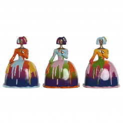 Decorative figure Home ESPRIT Multicolored Lady 21 x 16 x 25 cm (3 Units)