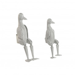 Decorative figure Home ESPRIT Gray Duck 16 x 14 x 42 cm (2 Pieces, parts)