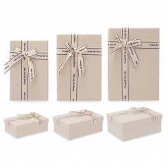 Set of decorative boxes Beige Cardboard Lasso 3 Pieces, parts