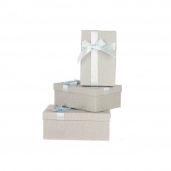 Set of decorative boxes Light gray Cardboard Lasso 3 Pieces, parts