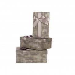 Set of decorative boxes Anthracite gray Cardboard Stripes Lasso 3 Pieces, parts