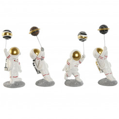 Decorative figure Home ESPRIT White Golden Astronaut 10.5 x 10.5 x 25 cm (4 Units)