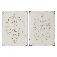Seinakaunistus Home ESPRIT Valge Neoklassikaline Triibuline 58 x 4,5 x 78 cm (2 Ühikut)