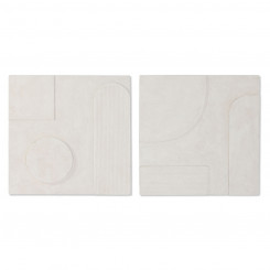 Настенное украшение Home ESPRIT White Modern Striped 80 x 6 x 80 см (2 шт.)