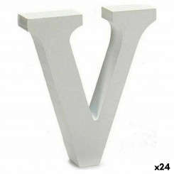 Letter V 2 x 11 cm puidust valge (24 ühikut)