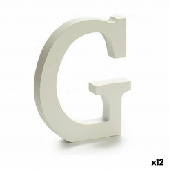 Letter G Wood White (1,8 x 21 x 17 cm) (12 Units)
