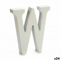 Letter W Wood White (2 x 16 x 14,5 cm) (24 ühikut)
