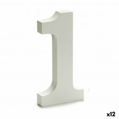 Number 1 Wood White (1,8 x 21 x 17 cm) (12 Units)