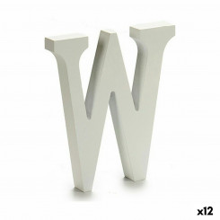 Letter W Wood White (1,8 x 21 x 17 cm) (12 Units)