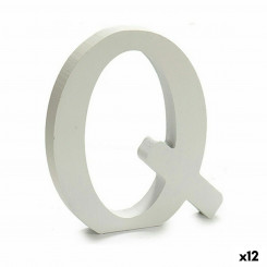 Letter Q Wood White (1,8 x 21 x 17 cm) (12 ühikut)