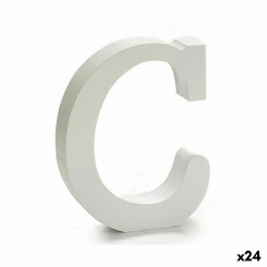 Letter C Wood White (2 x 16 x 14,5 cm) (24 Units)