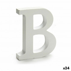 Letter B Wood White (2 x 16 x 14,5 cm) (24 Units)