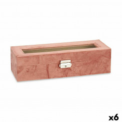 Коробка для часов Розовый Металл Бархат (30,5 x 8,5 x 11,5 см) (6 шт.)