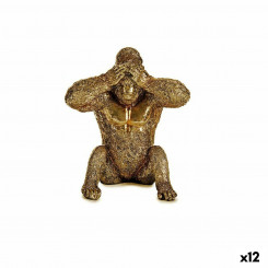 Dekoratiivne figuur Gorilla Golden Resin (9 x 18 x 17 cm)