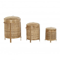 Basket set DKD Home Decor Natural Bamboo (31 x 31 x 44 cm) (3 Pieces)