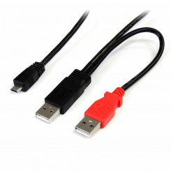 USB 2.0 A kuni Micro USB B kaabel Startech USB2HAUBY3 must