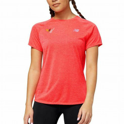 Женская футболка с коротким рукавом New Balance Impact Run оранжевая
