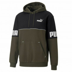 Men’s Sweatshirt without Hood Puma Power Colorblock Black Green