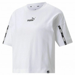 Women’s Short Sleeve T-Shirt Puma Power Tape Cropped White