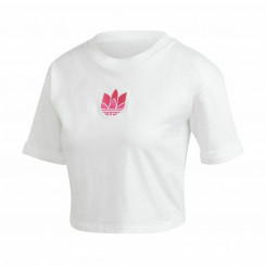 Женская футболка с коротким рукавом Adidas Adicolor 3D Trefoil Белая