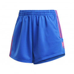 Sports Shorts for Women Adidas Originals Adicolor 3D Trefoil Blue