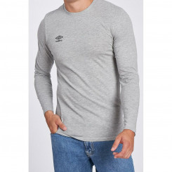 Men’s Long Sleeve Shirt Umbro SMALL LOGO LS TEE 65775U B43  Grey
