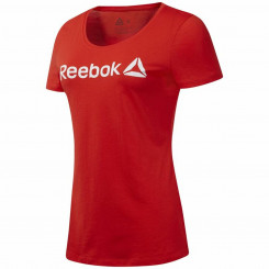 Naiste lühikeste varrukatega T-särk Reebok Scoop Neck Red