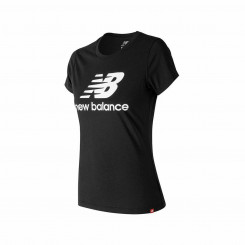 Women’s Short Sleeve T-Shirt New Balance WT91546 Black Cotton