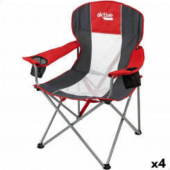 Складной походный стул Aktive Red Темно-серый 56 x 98 x 59 см (4 шт.)