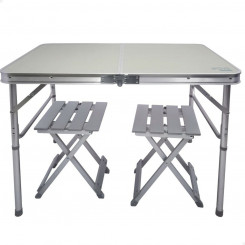 Table set with 2 chairs Aktive Foldable Camping