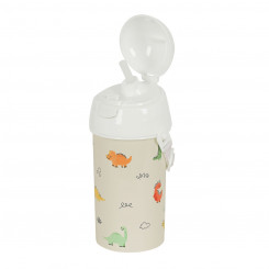 Bottle with Lid and Straw Safta Dinos Cream PVC 500 ml