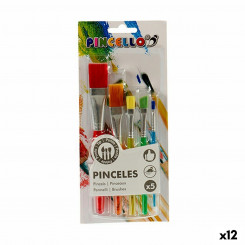Paintbrushes Multicolour Set Hair Tin Plastic (12 Units)