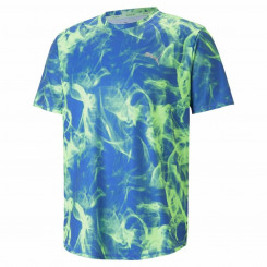 Men’s Short Sleeve T-Shirt Puma Run Favorite Blue Green