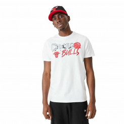 Мужская футболка с коротким рукавом New Era NBA Infill с рисунком Chicago Bulls, белая