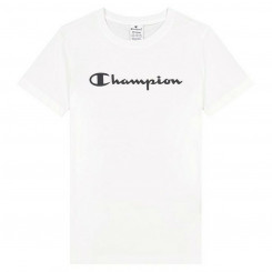 Naiste lühikeste varrukatega T-särk Champion Big Script logo valge